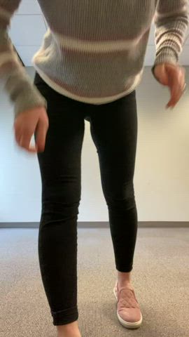 Amateur Office Titty Drop gif