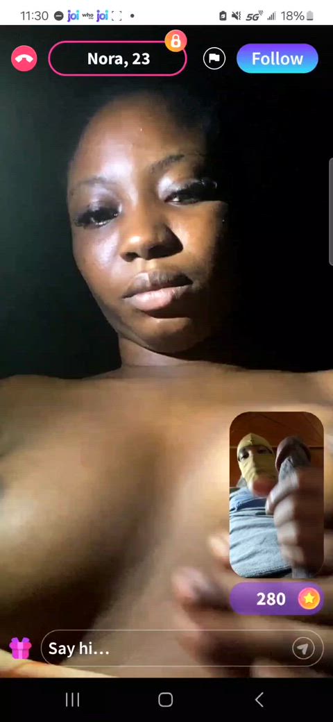 amateur big tits black boobs camgirl ebony jerk off masturbating solo gif