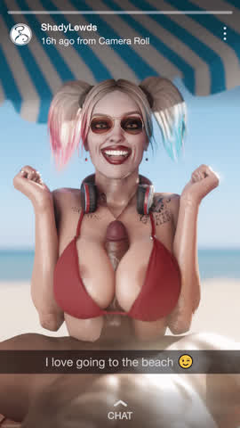 3D Animation Bikini Comics Harley Quinn Tit Fuck Titty Fuck gif