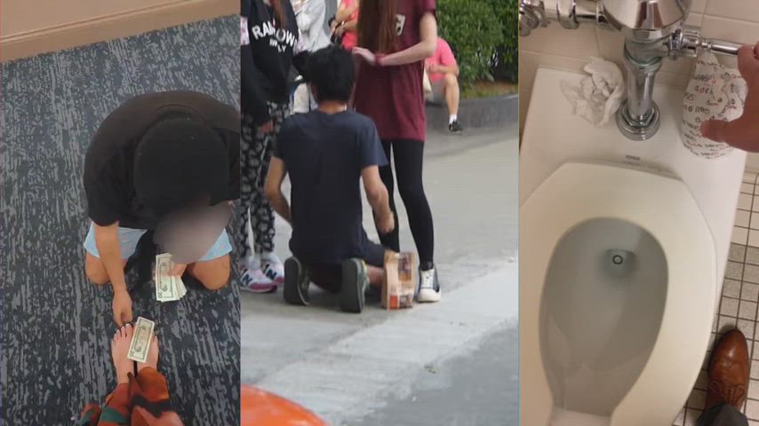 asian face slapping femdom funny humiliation public slapping gif