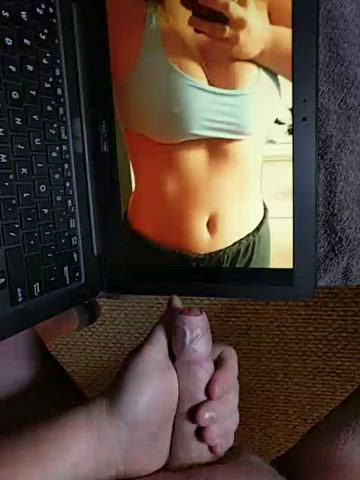Came all over this sluts tits and tummy