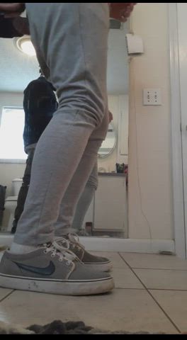 Teen snowbunny having a bathroom quickie