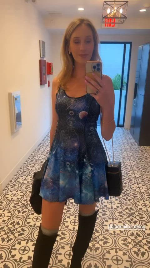 babe public blonde gif