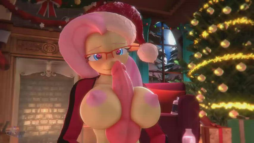 big tits bouncing tits cartoon christmas glasses sfm teasing tits titty fuck gif