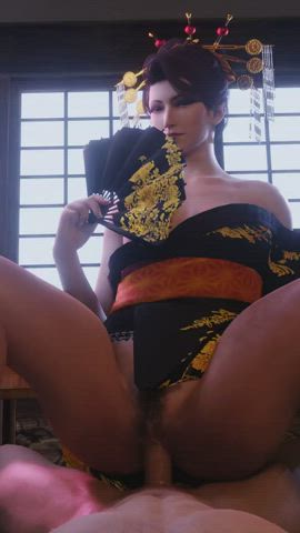 3D Animation Cowgirl Riding gif