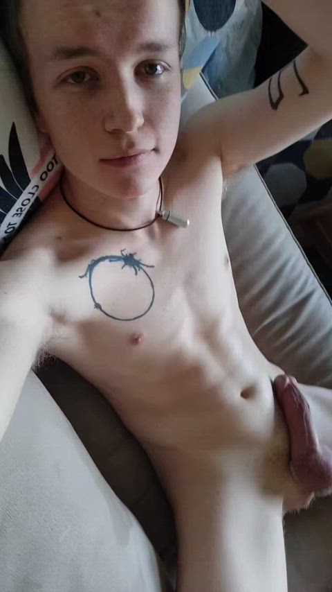 cock gay flexing gif