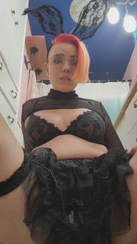 bunny licking tits gif