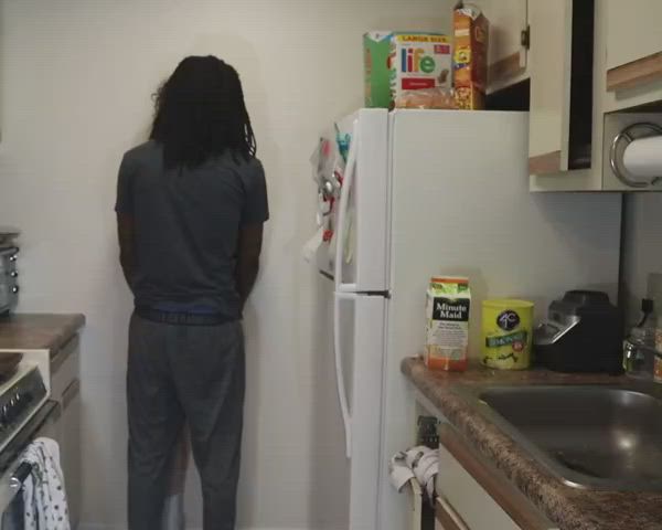 Amateur sex in a kitchen