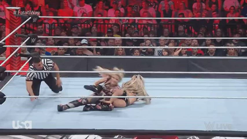 blonde lesbians wrestling gif