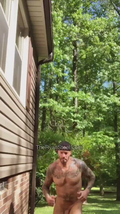 Big Dick Nude Outdoor Solo gif