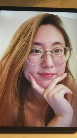 asian cum cumshot cute facial glasses masturbating teen tribute gif