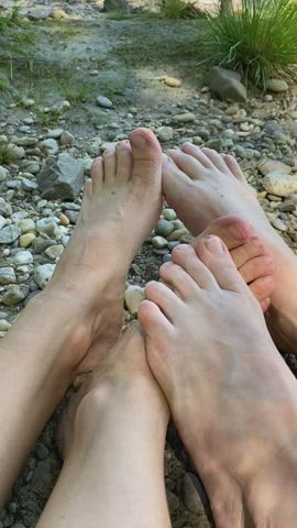 Cooling down at the beach together ❤️🦶