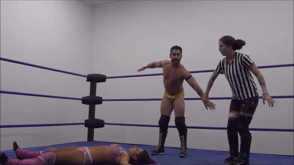 Brunette Mexican Wrestling gif