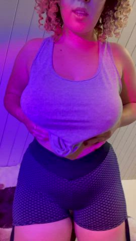 curvy huge tits titty drop gif