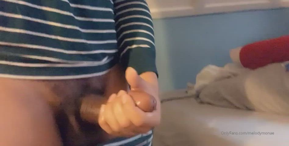 BBC Big Dick Cumshot Ebony Girl Dick Masturbating Thick Cock Trans Trans Woman gif