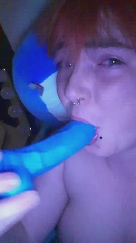 deepthroat dildo nsfw gif