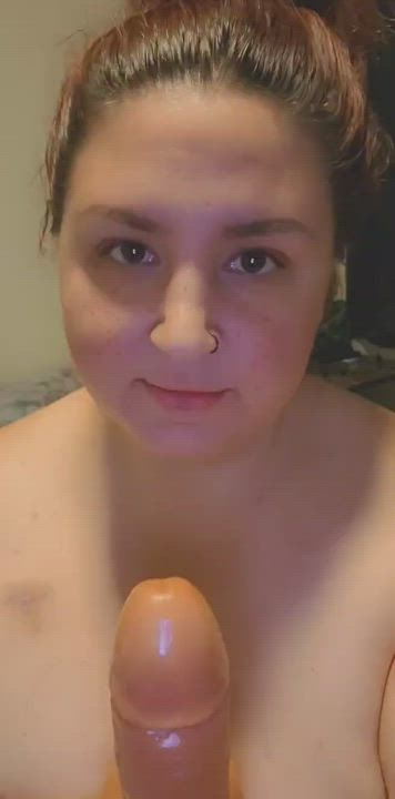 BBW Blowjob Cock Cock Worship Dildo Hotwife Sucking Teasing Wife gif