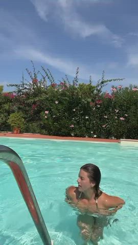 big tits bikini huge tits pool tiktok bikinis gif