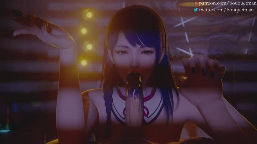 3d animation blowjob lipstick nails pov gif