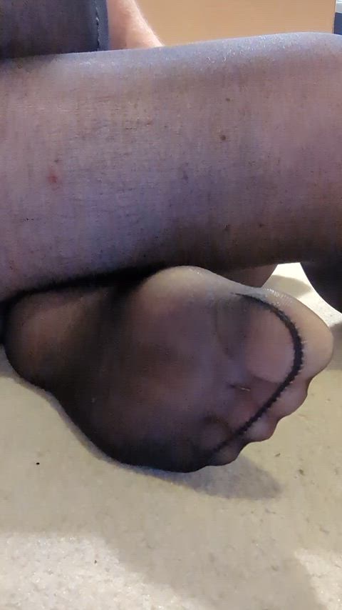 ass dirty talk feet fetish gagged hood nylons pantyhose gif