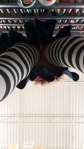 ITS MY BDAY please enjoy this public upskirt stunt with my fav thigh highs