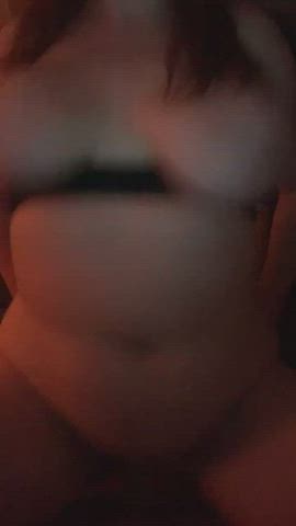 bbw big tits boobs bouncing tits chubby riding solo tits gif