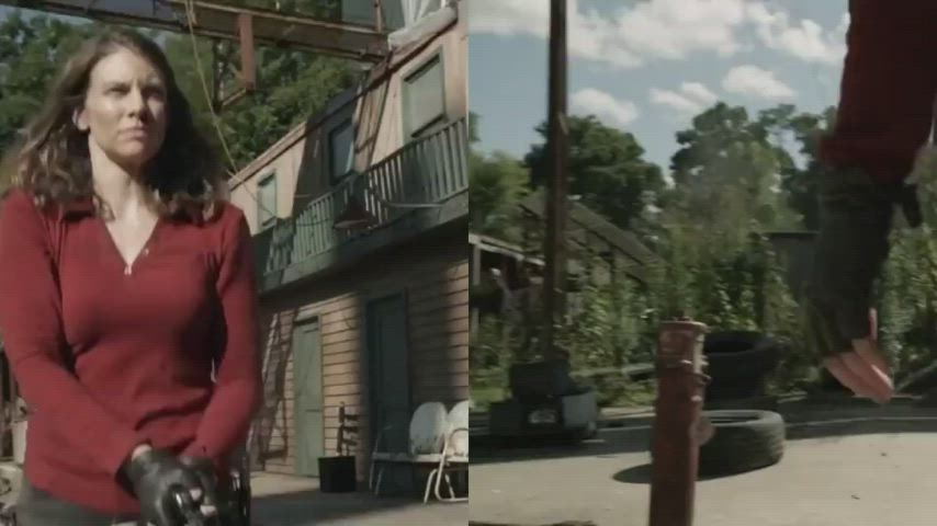 Ass Booty Brunette Curvy Jeans Lauren Cohan Petite Thick gif