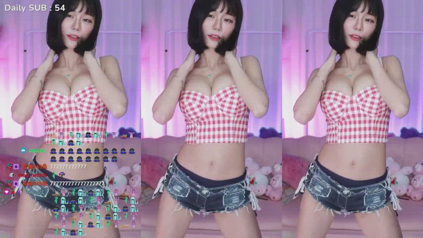 asian cute dancing korean model gif