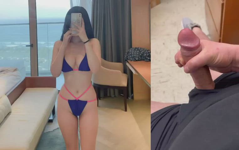 asian bwc babecock bikini cock cock worship interracial korean gif