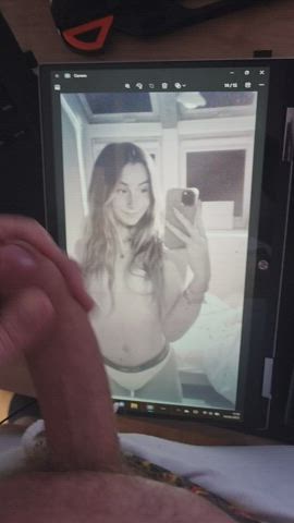 amateur big dick boobs jerk off masturbating tits gif