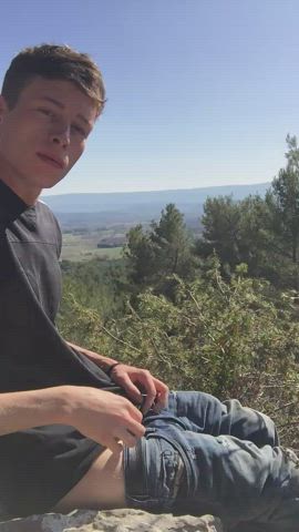 balls big dick exhibitionism exhibitionist foreskin gay outdoor public twink gif