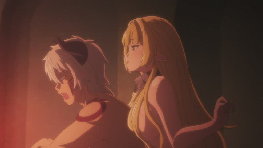 Anime Blonde Boobs Ecchi Elf Loop gif