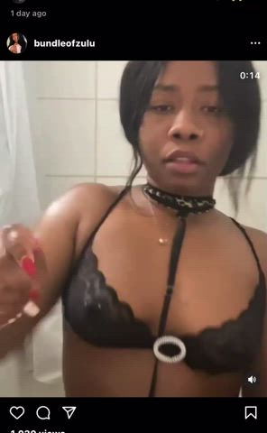 Bathtub Ebony Pussy Rubbing Shaved Pussy Shower Thick Tits Wet Wet Pussy gif