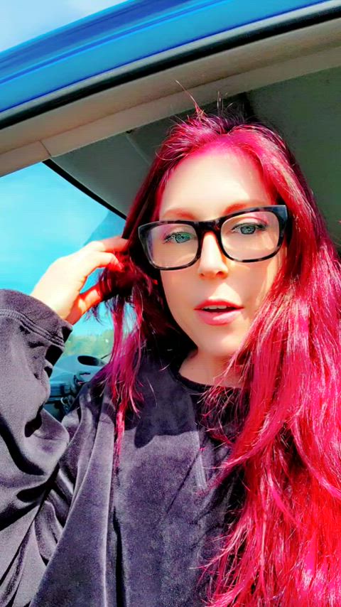 Nerdy Girl Pissing on the Side of the Road