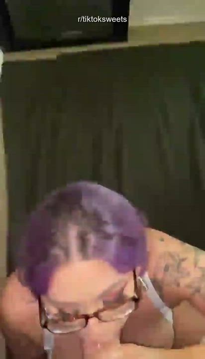 Blowjob Cum Cumshot Glasses TikTok gif