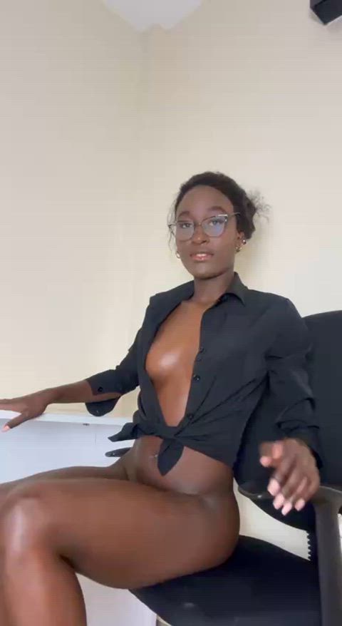 boobs ebony secretary tits gif