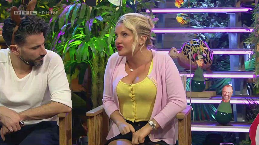 Big Tits Blonde Busty Celebrity Cleavage Clothed German Non-nude Tight gif