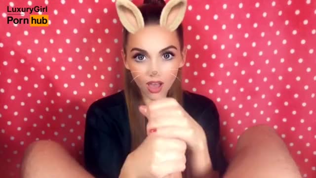 Handjob with snapchat filter