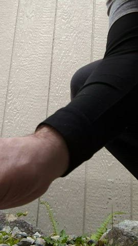 Quick piss behind the shed while doing yardwork. Feeling very naughty today.