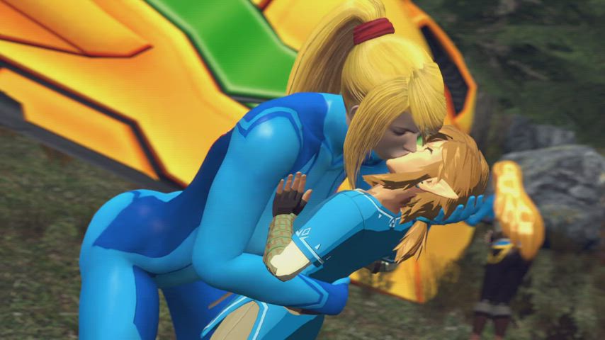 bodysuit kiss kissing latex sfm size difference gif