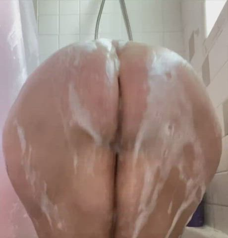 ass bbw big ass jiggling shower soapy gif
