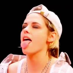 Butch Kristen Stewart Tongue Fetish gif