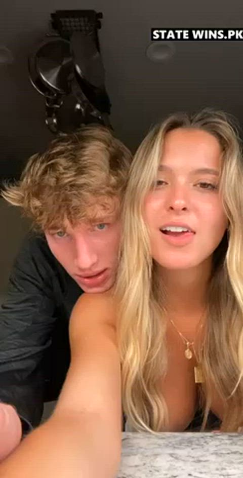 amateur ass blonde college dorm kissing real couple teen teens tits gif