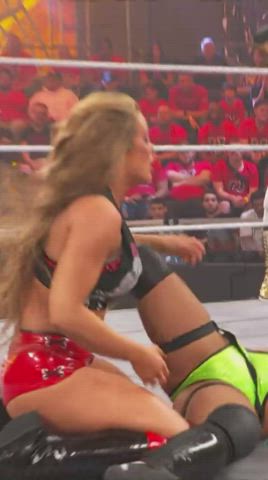 brunette fitness muscular girl thick wrestling gif