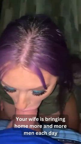bwc blowjob caption cheating cuckold hotwife slut slutty wife gif