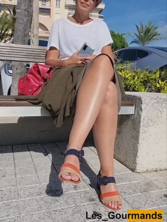 [OC] No panties under my leather skirt