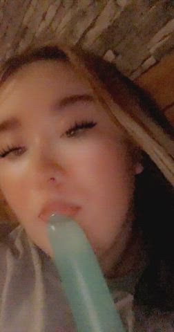blonde deepthroat dildo dirty blonde onlyfans sex toy sucking teens throat fuck toy