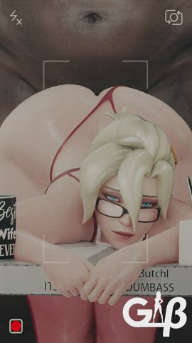 Animation BBC Big Ass Big Dick Big Tits Glasses Interracial Orgasm Teacher gif