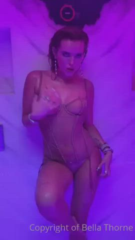 bella thorne shower underwear gif