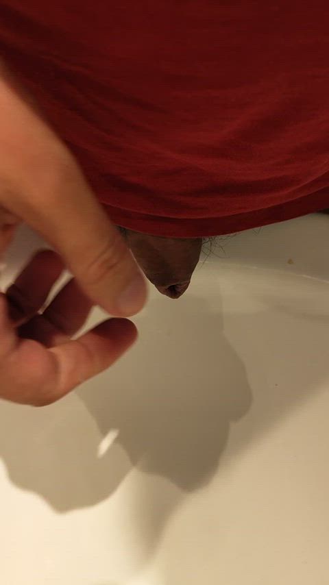 bottomless foreskin pee peeing piss pissing softcore uncut gif